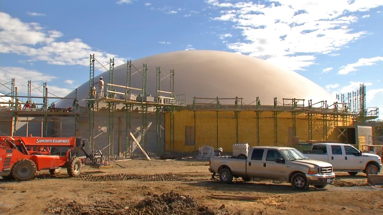 Catoosa dome during construction.