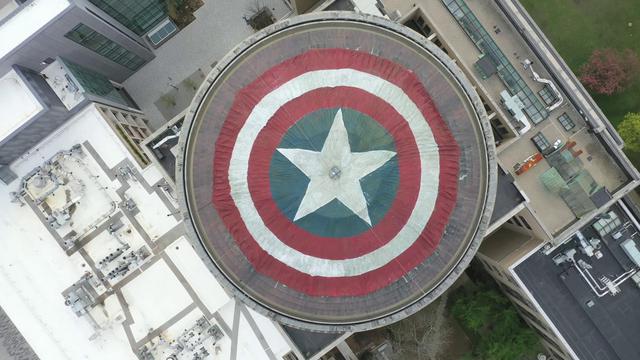 Top view of Captain America's shield