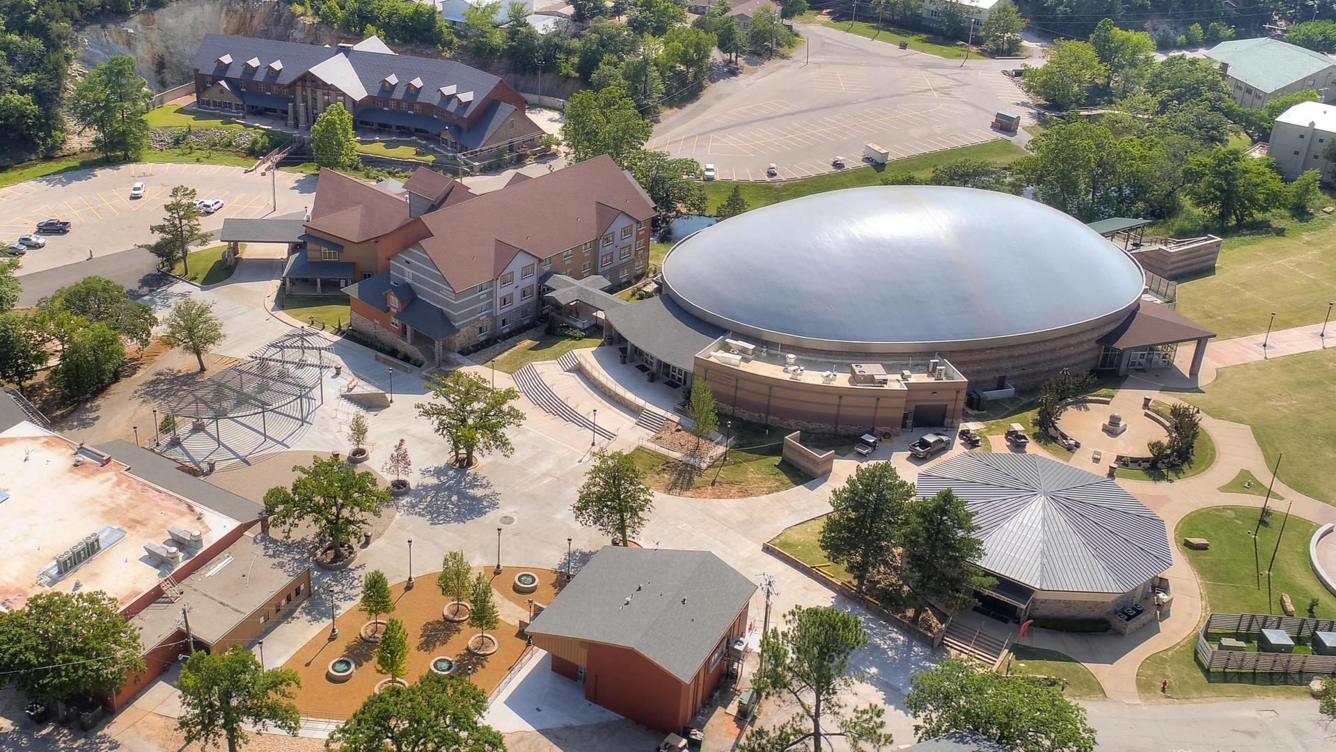Aerial view of the Mathena Family Event Center