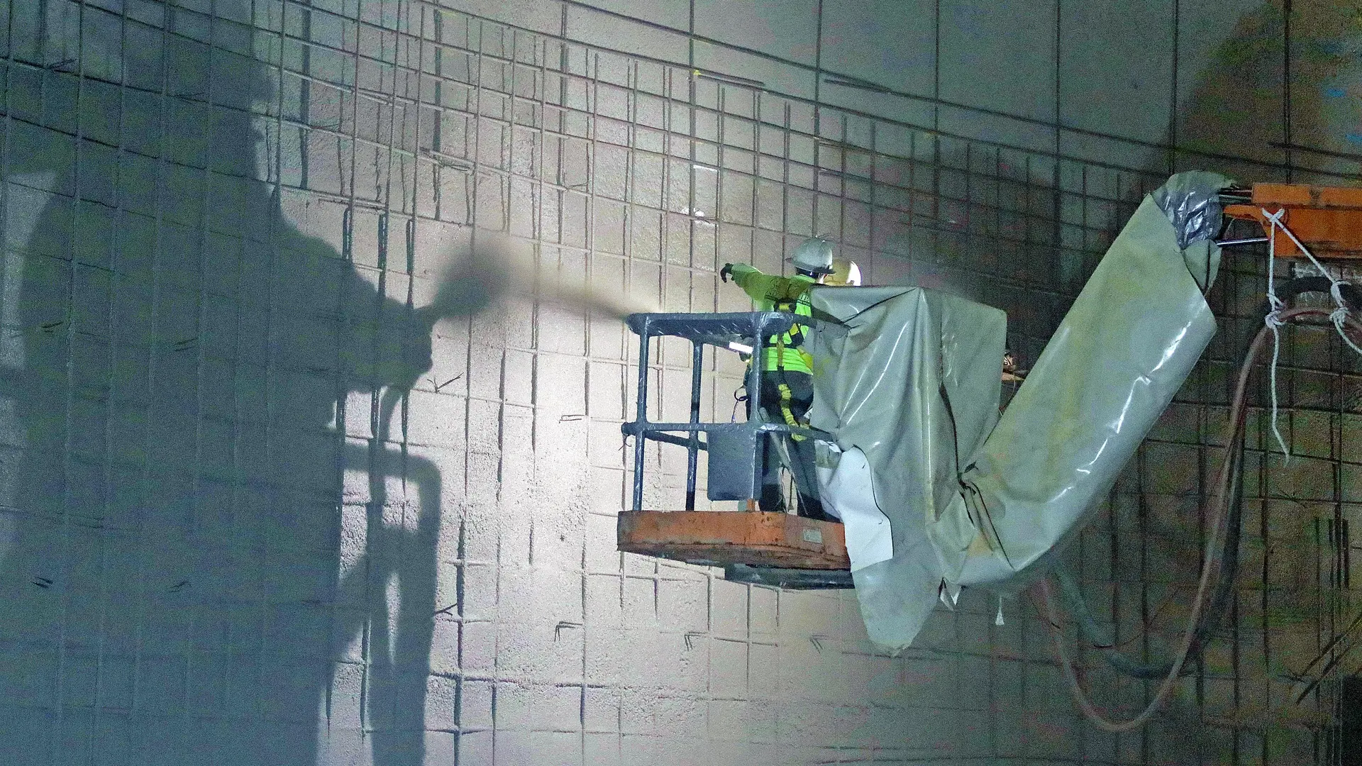 Shotcrete application.
