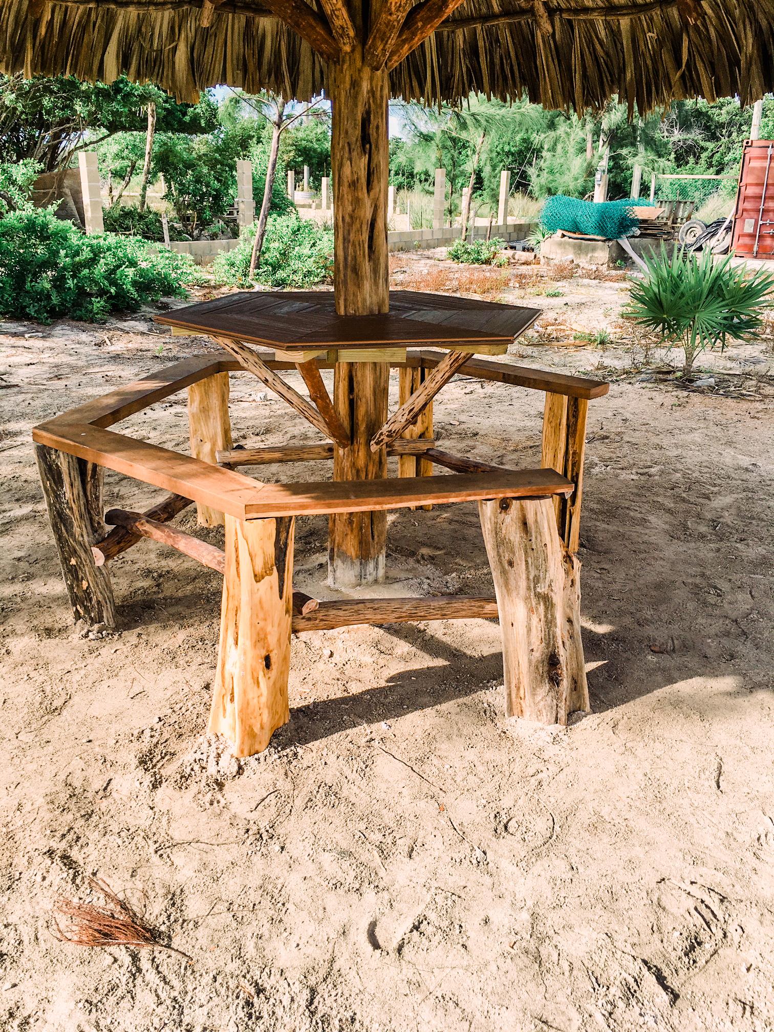 Palapa Pineapple outdoor tables.