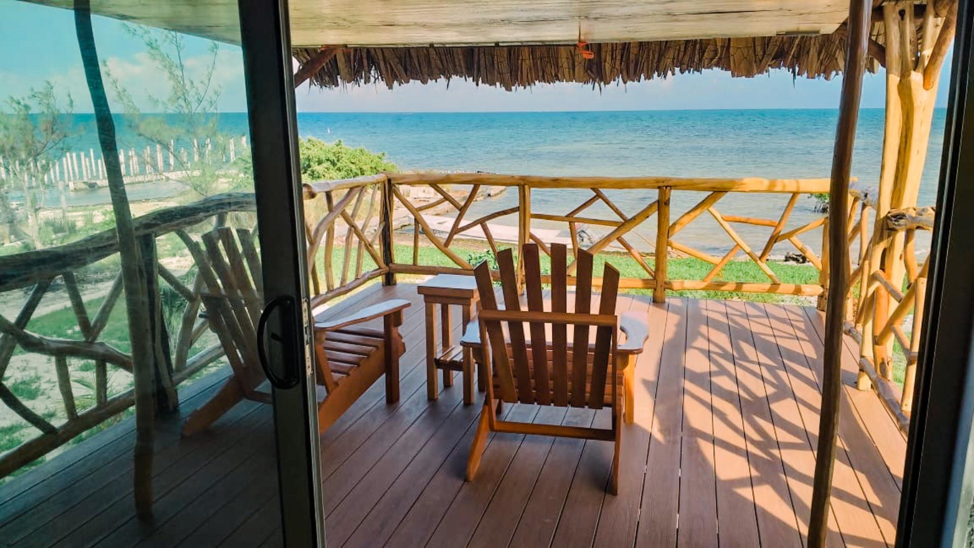 Porch view from Palapa Pineapple Dome Home.