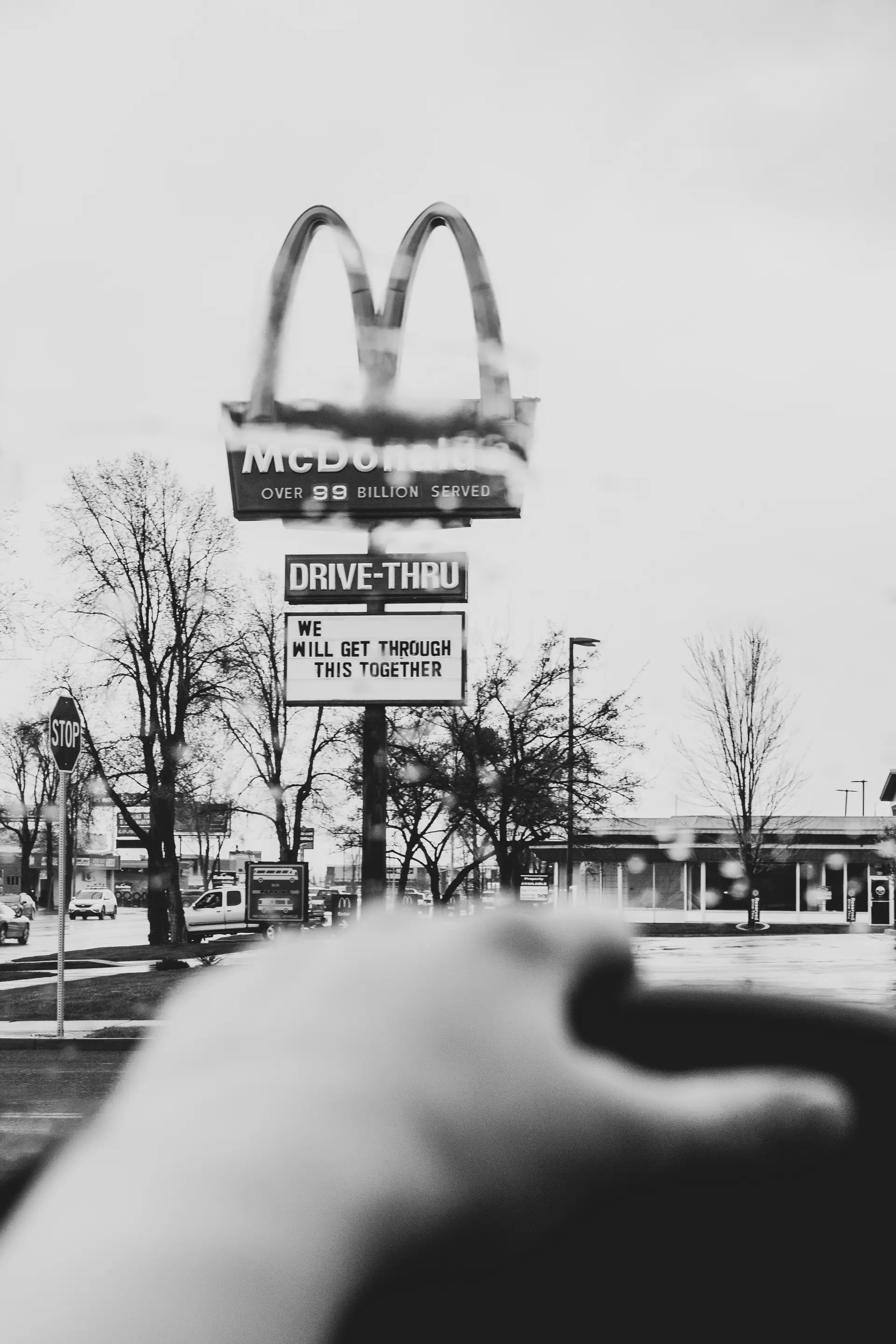 McDonald's sign that "We will get through this together.".