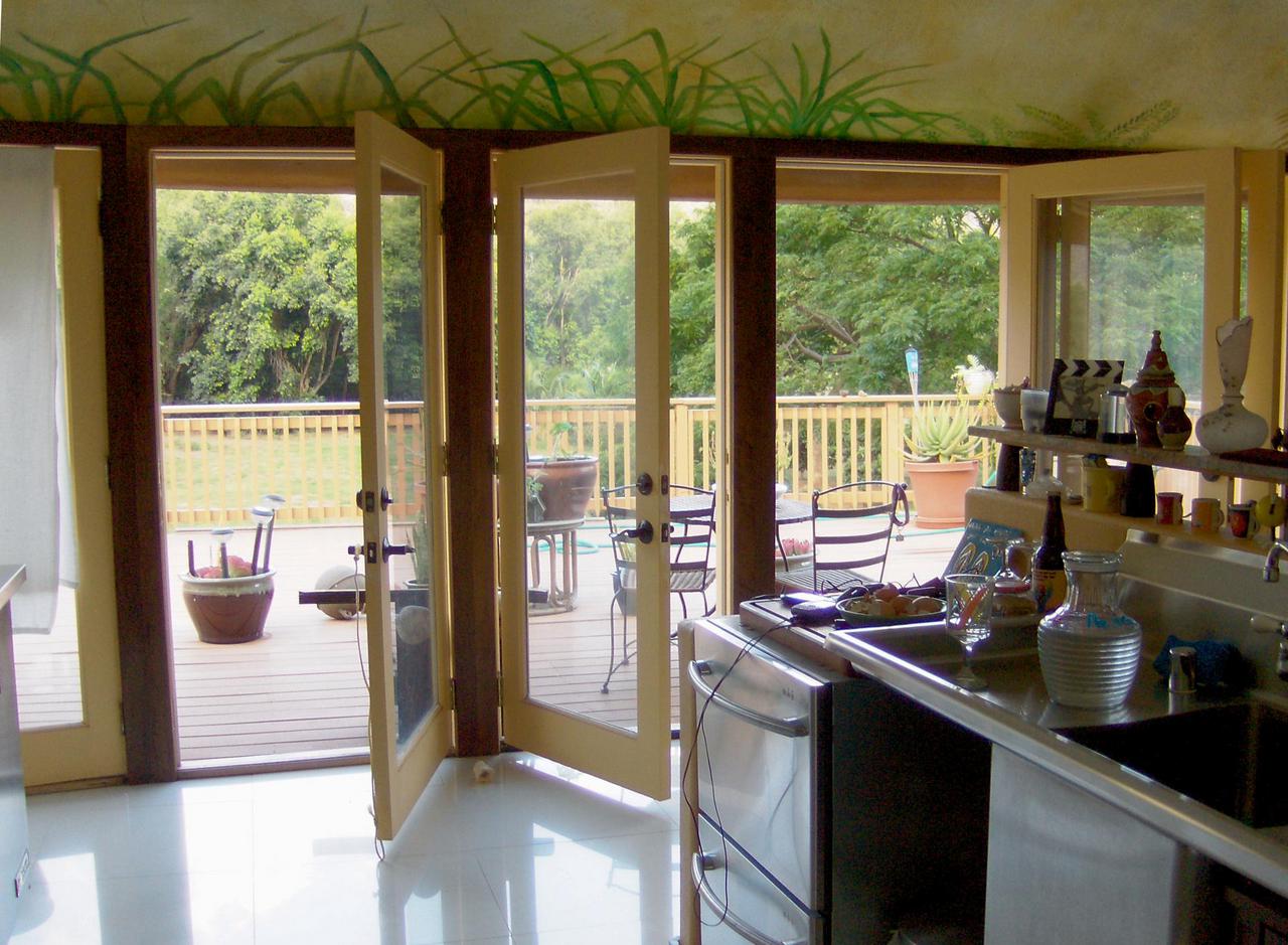Kitchen view of deck