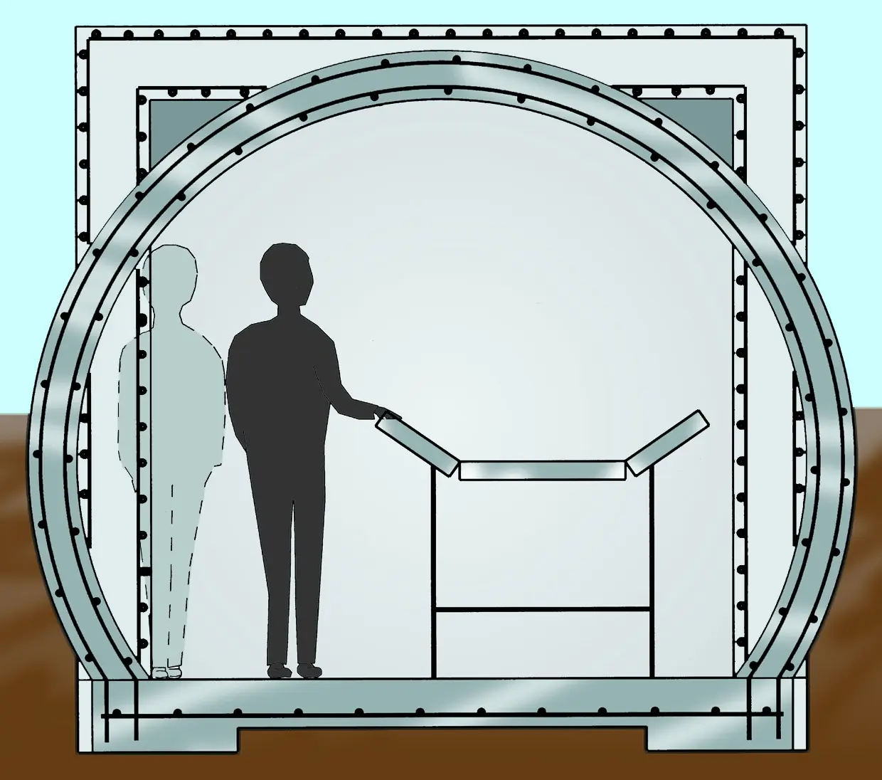 Diagram of air-formed tunnel.