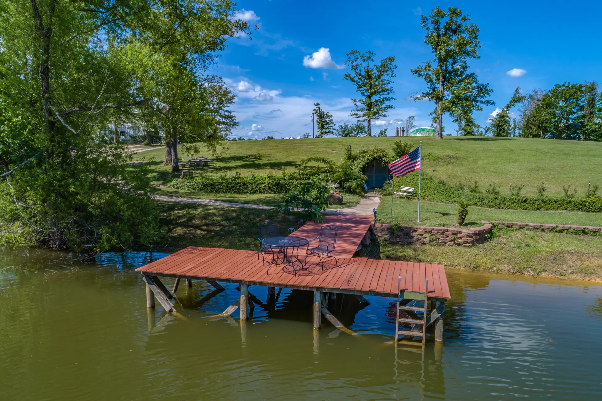 The front entrance to the underground house in Buffalo, Texas.