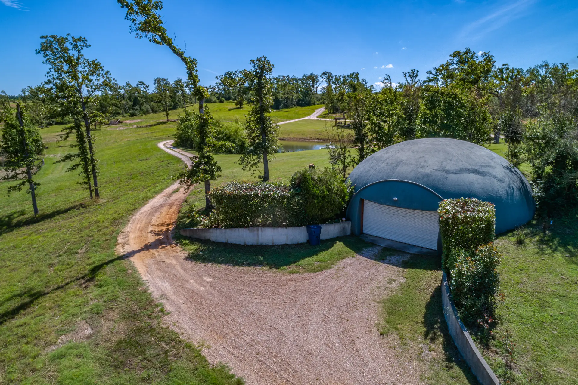 The EcoShell garage for the underground dome in Texas.