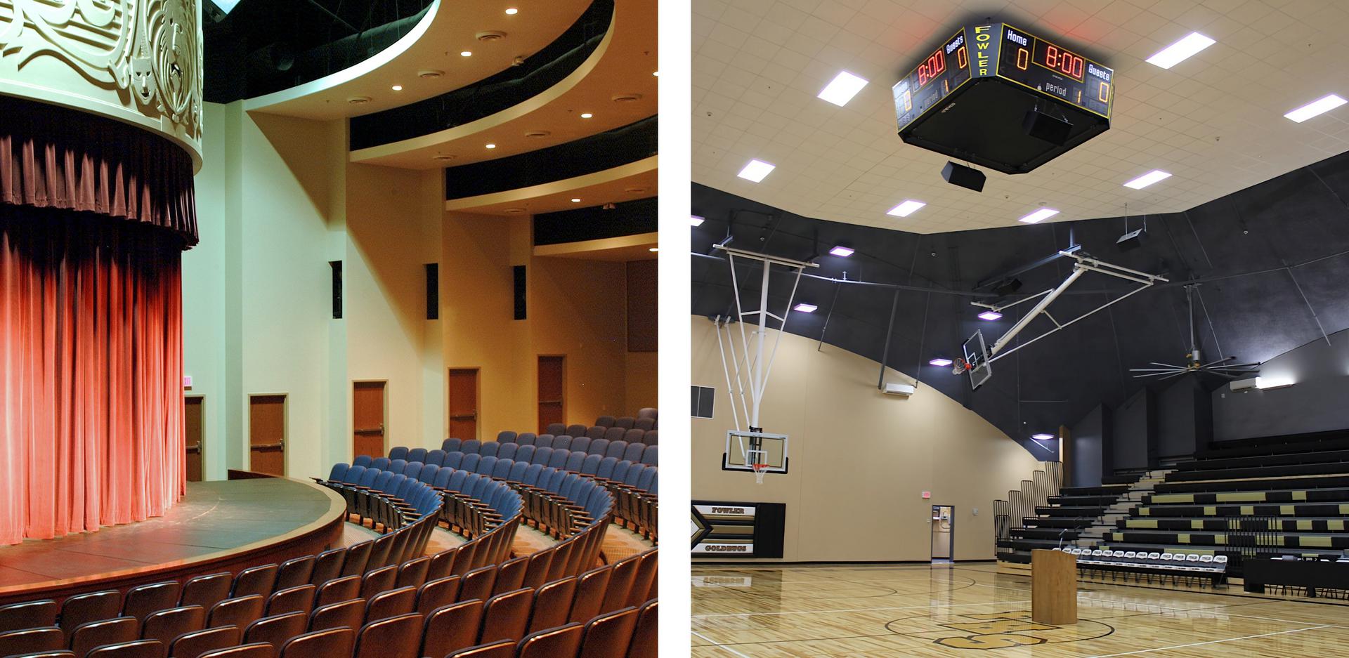 Figure 9: Theater in Gainsville, Texas, USA (left) and Gymnasium in Fowler, Kansas, USA (right)