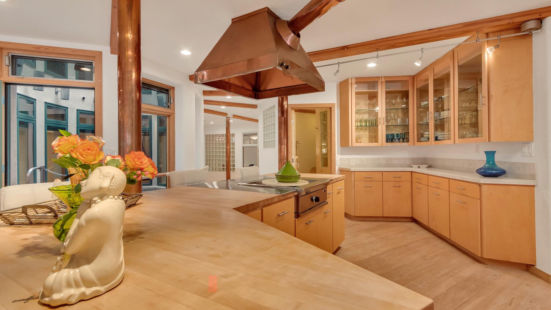 Copper-lined kitchen