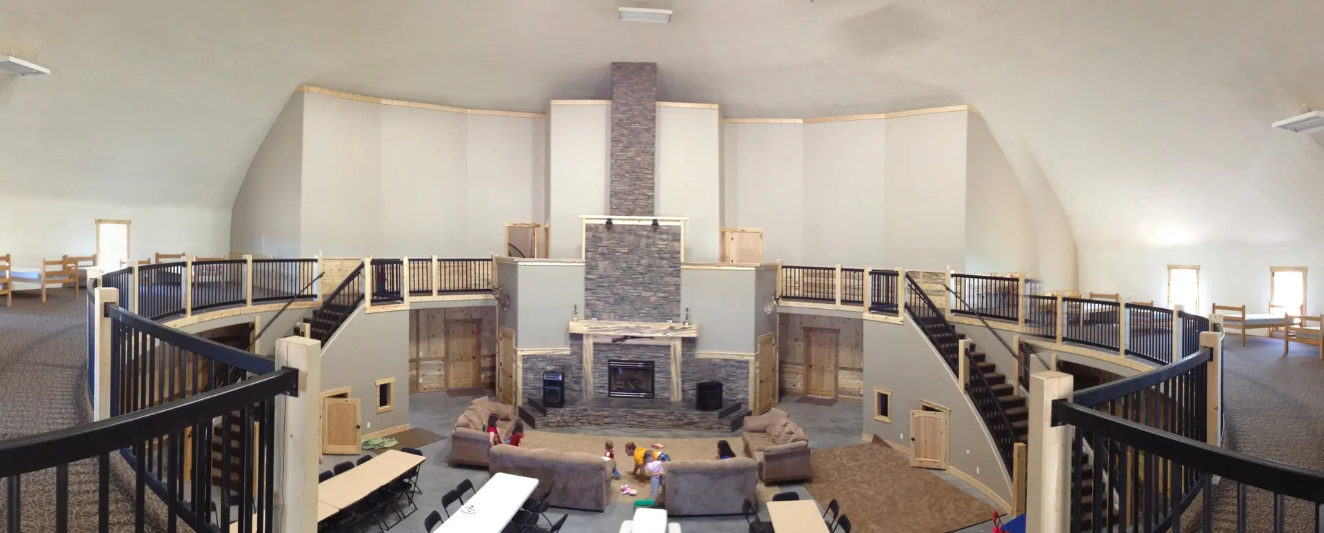 Panorama of upstairs loft.