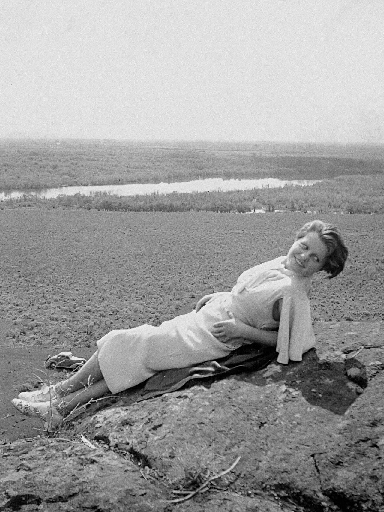 Marjorie South on the North Menan Butte during college.