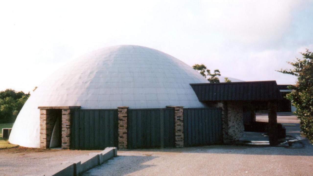 The 60-foot diameter administration office dome.