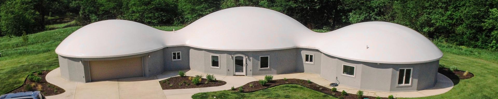 Three interconnected domes create the beautiful Shalom Dome home in Platte City, Missouri.
