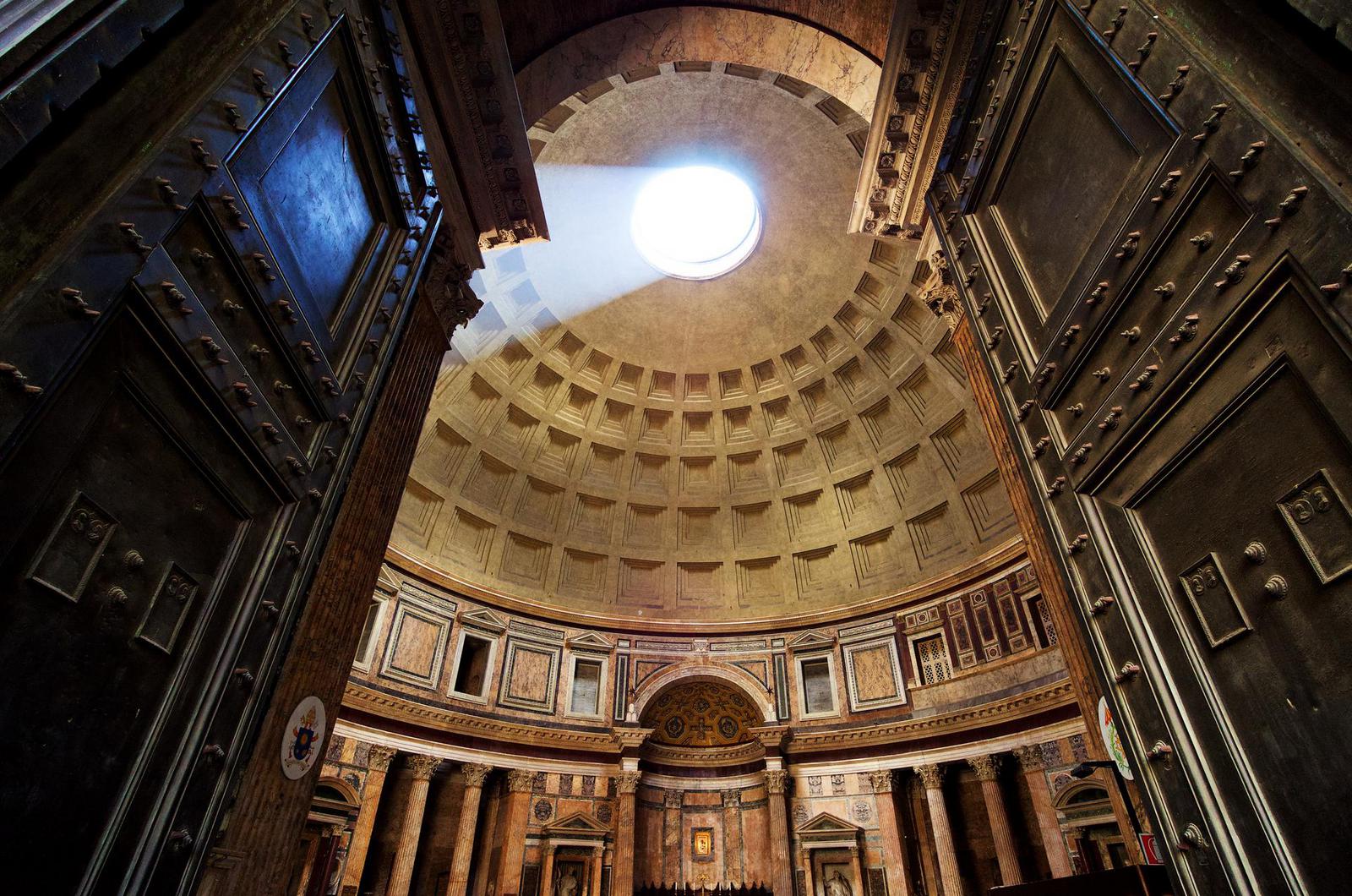 Entrance to the grand dome of the Pantheon.