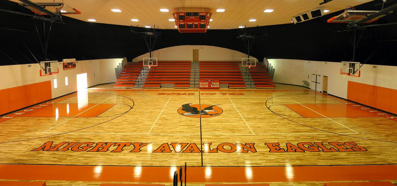 The competition court gymnasium seats 720.