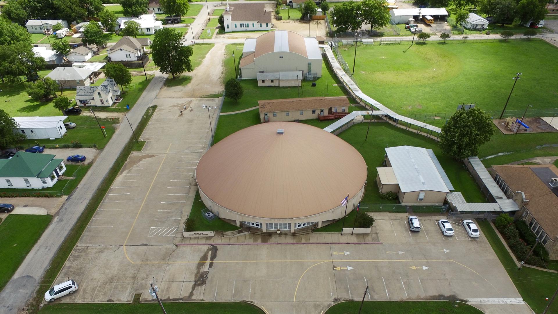 Aerial view of the Avalon Multipurpose Center.