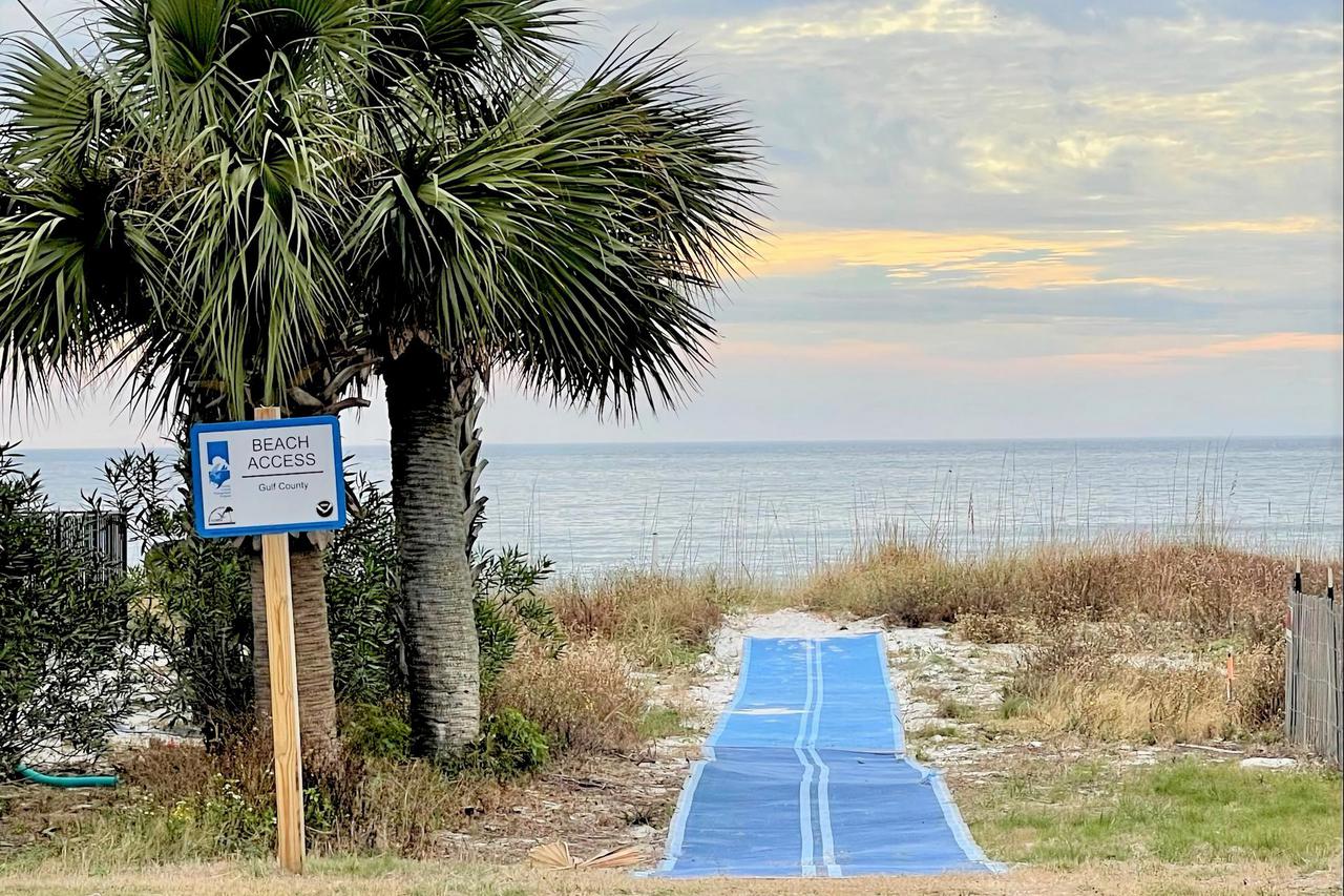 One of two public access paths to the beach.