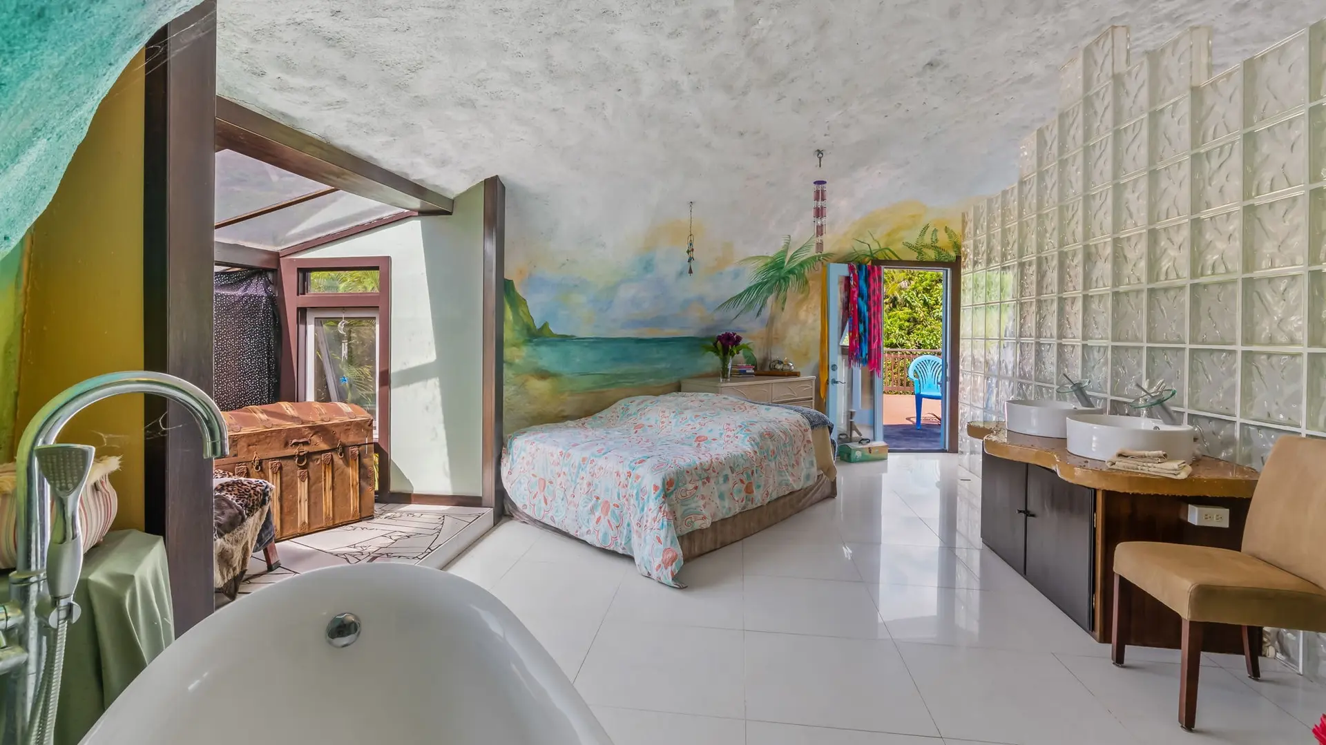 View from the main bedroom tub.