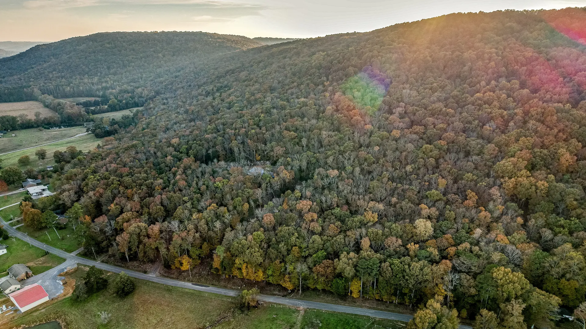 An aerial view the mountain forest.