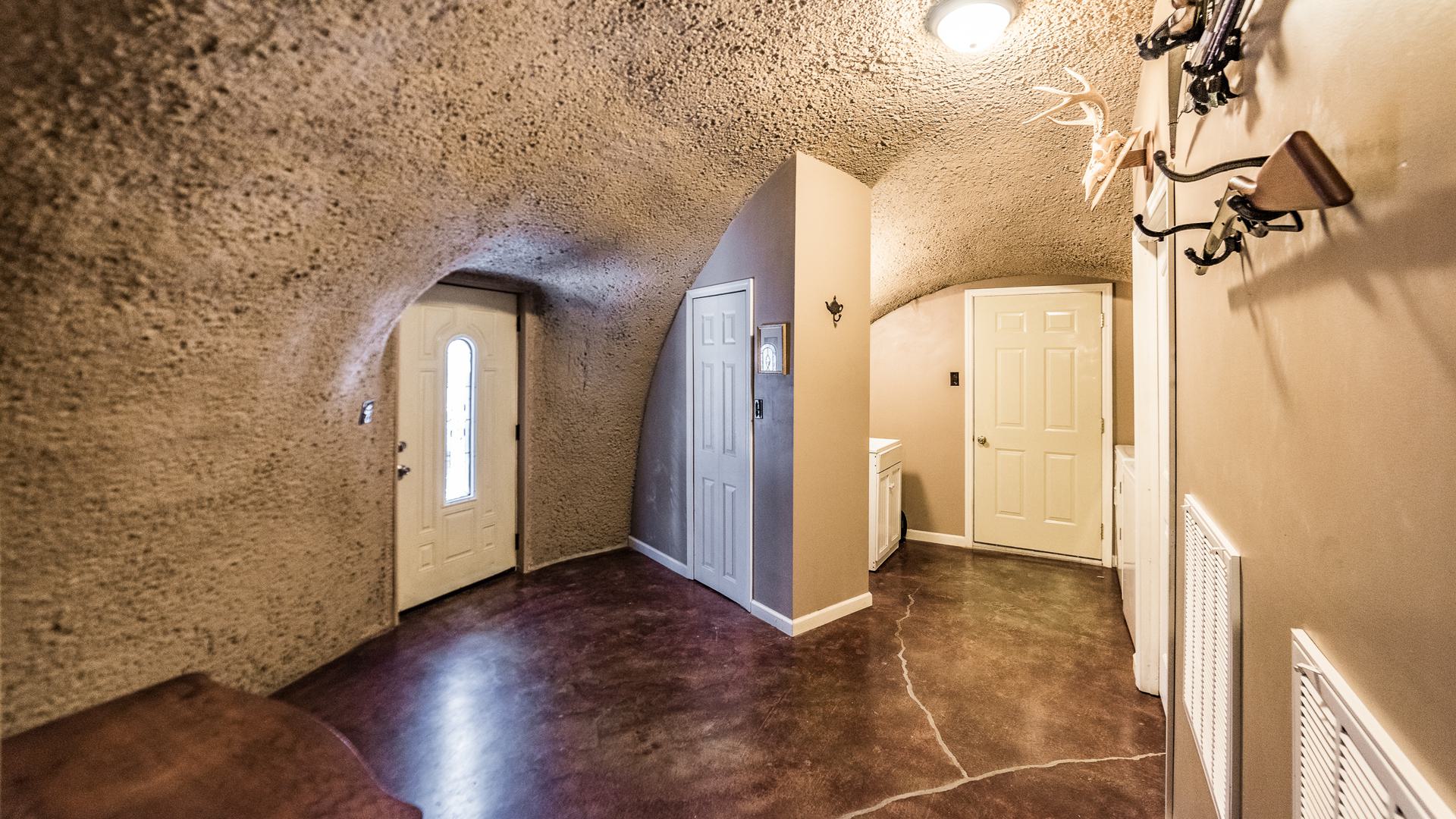 Middle mudroom and HVAC dome.