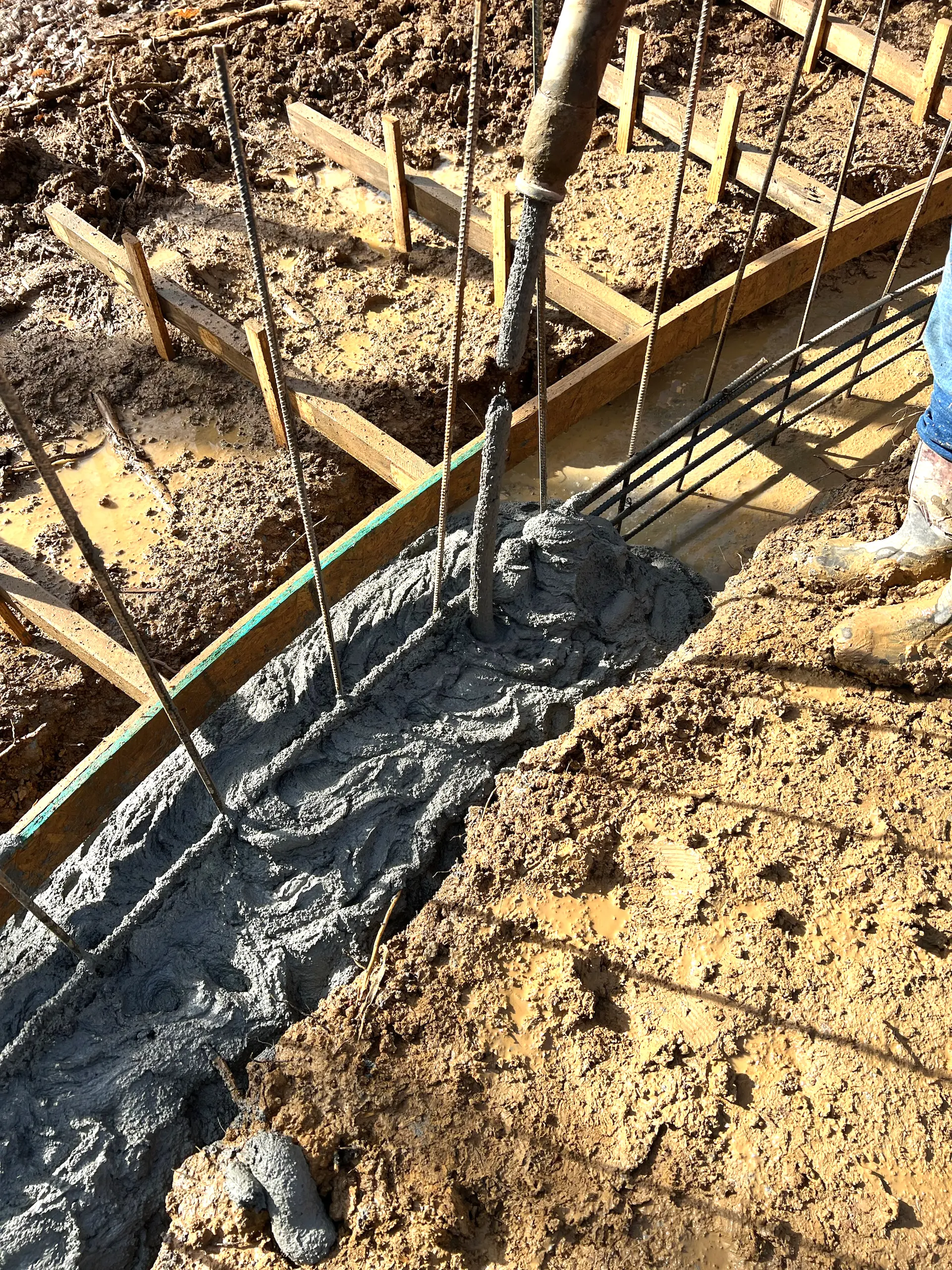 Concrete Poured in Footing.