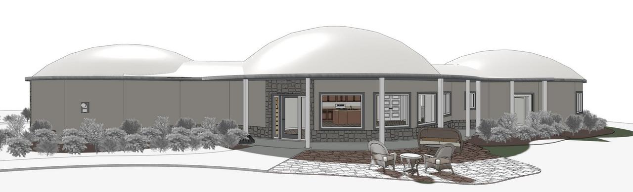 Back Rendering of Arcadia Dome Home.