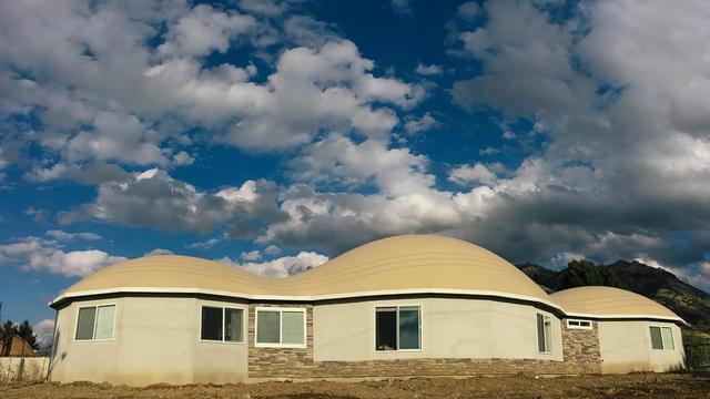 Exterior of Arcadia Dome Home in Providence, Utah.