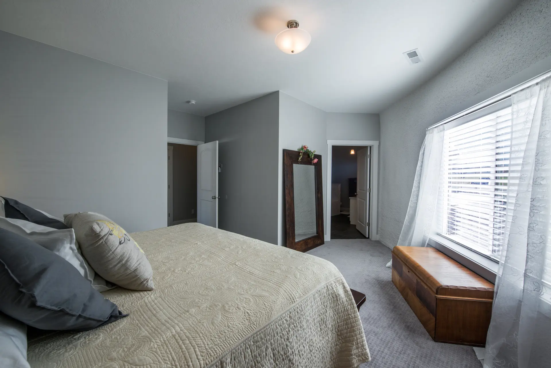 The window in the main bedroom.