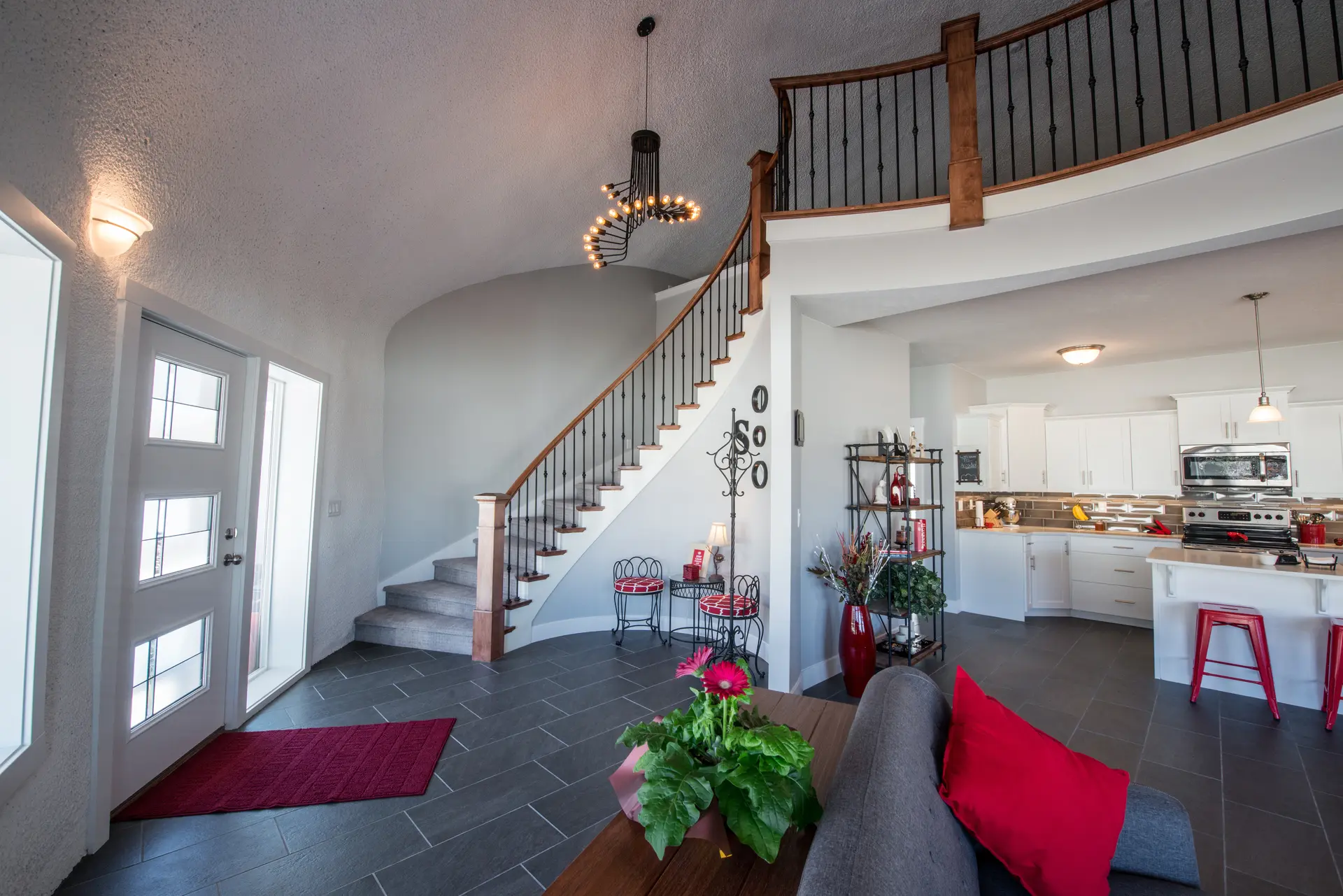 Best view of the curved staircase.