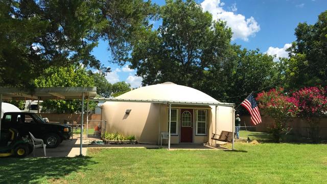 Exterior of the Waco Street Dome Home in Italy, Texas.