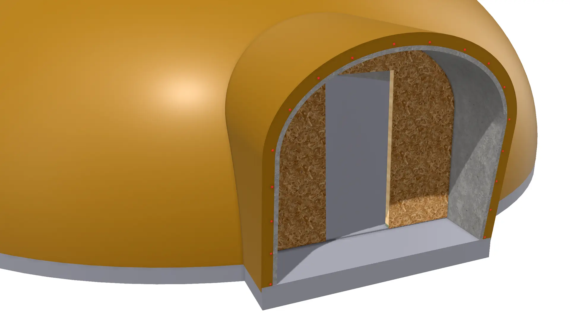 Exterior of Framed Opening.