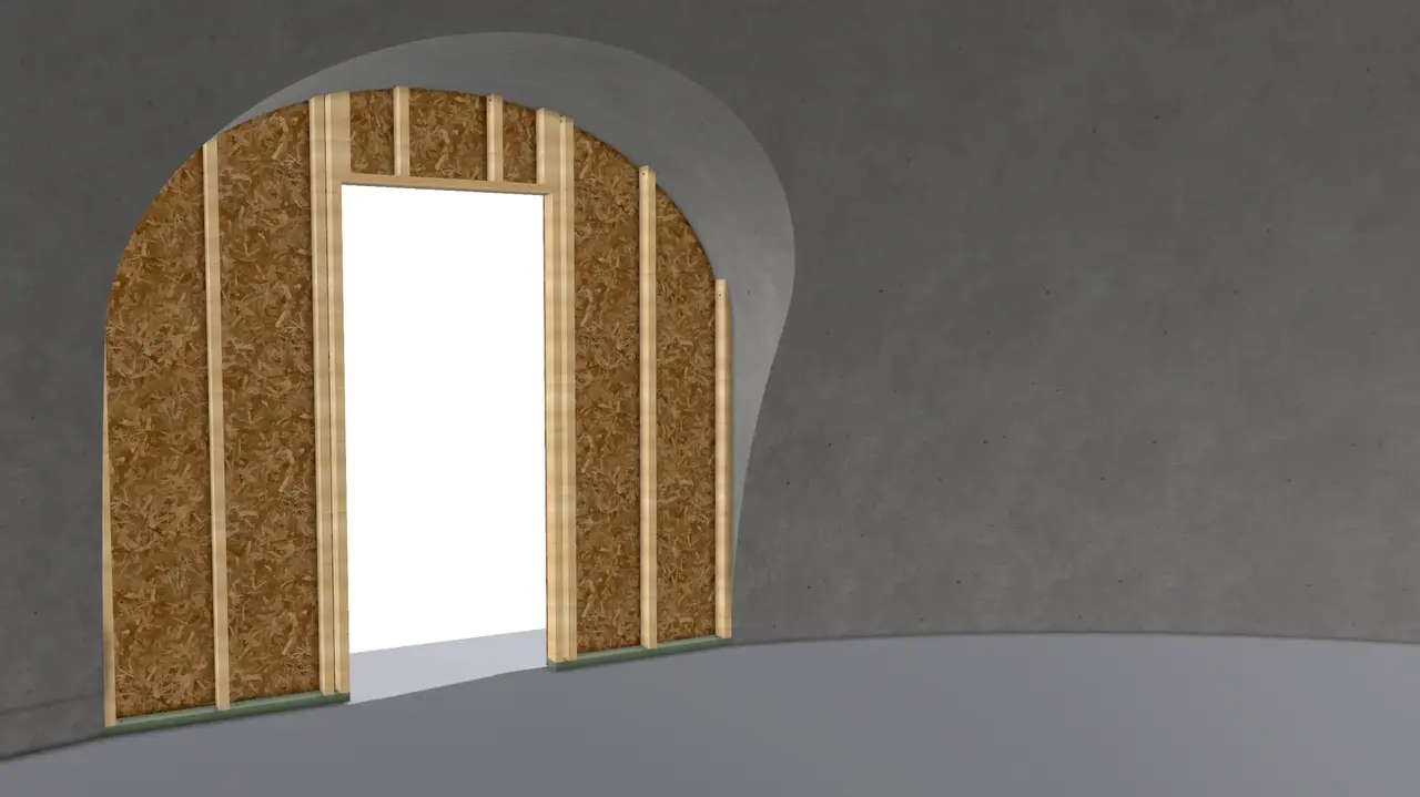 Interior of Framed Opening.