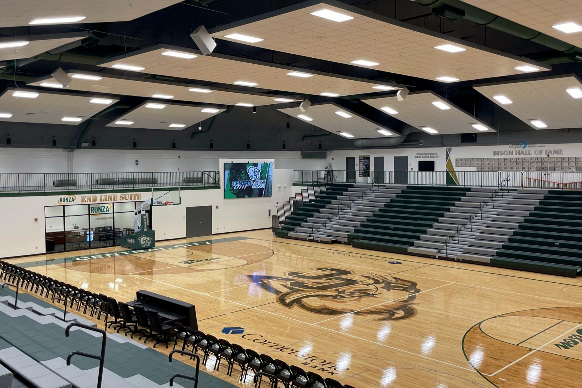 The competition court gymnasium at Central City High School.