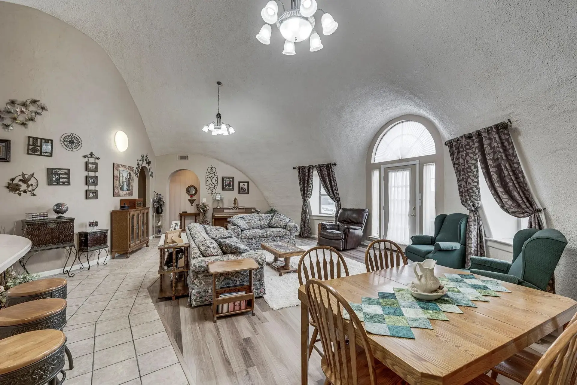Looking across the great room to the smaller dome.