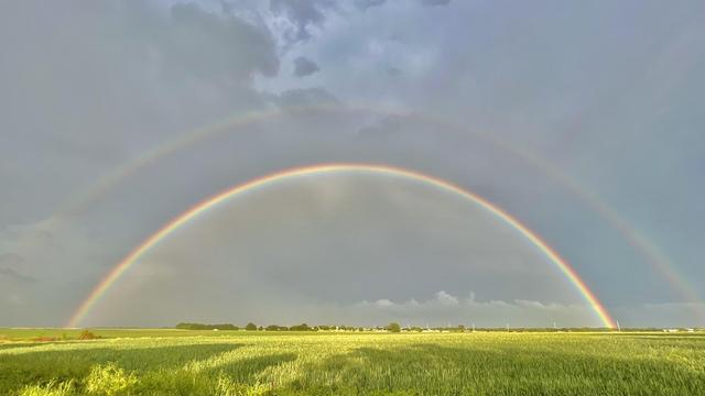 A double rainbow near Italy, Texas.