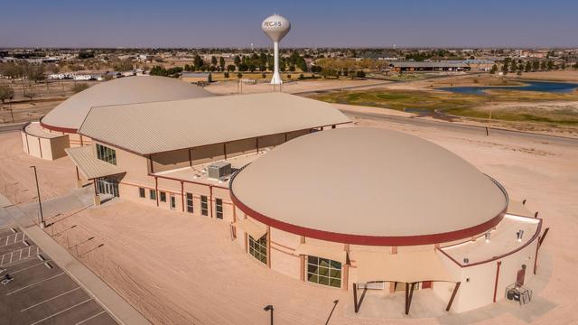 Aerial view of Reeves County Recreation Center.