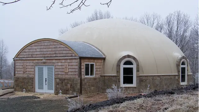 Chris and Maddy Ecker's frosty dome house in Virginia.