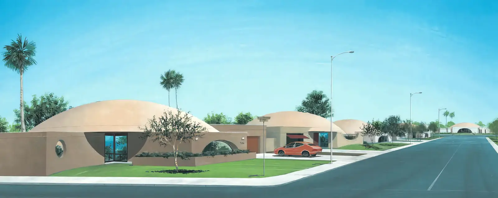 Dometown, USA---A neighborhood of Monolithic Dome Homes Dometown, USA---A neighborhood of Monolithic Dome Homes.