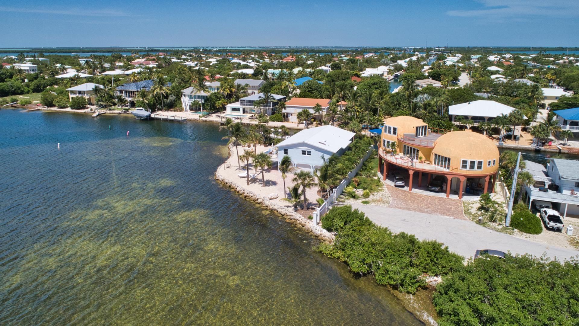 Aerial View of the Tinsley Home from the Atlantic.
