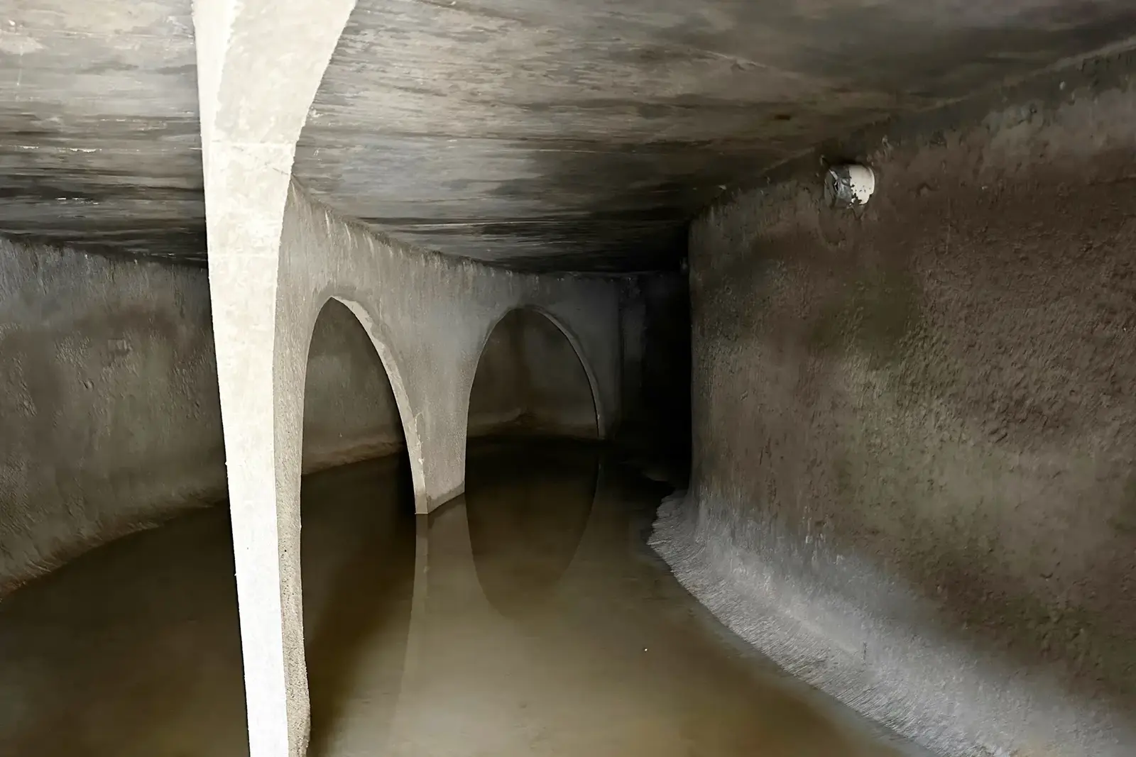 Interior of 40,000-gallon Underground Water Cistern Interior of 40,000-gallon Underground Water Cistern.