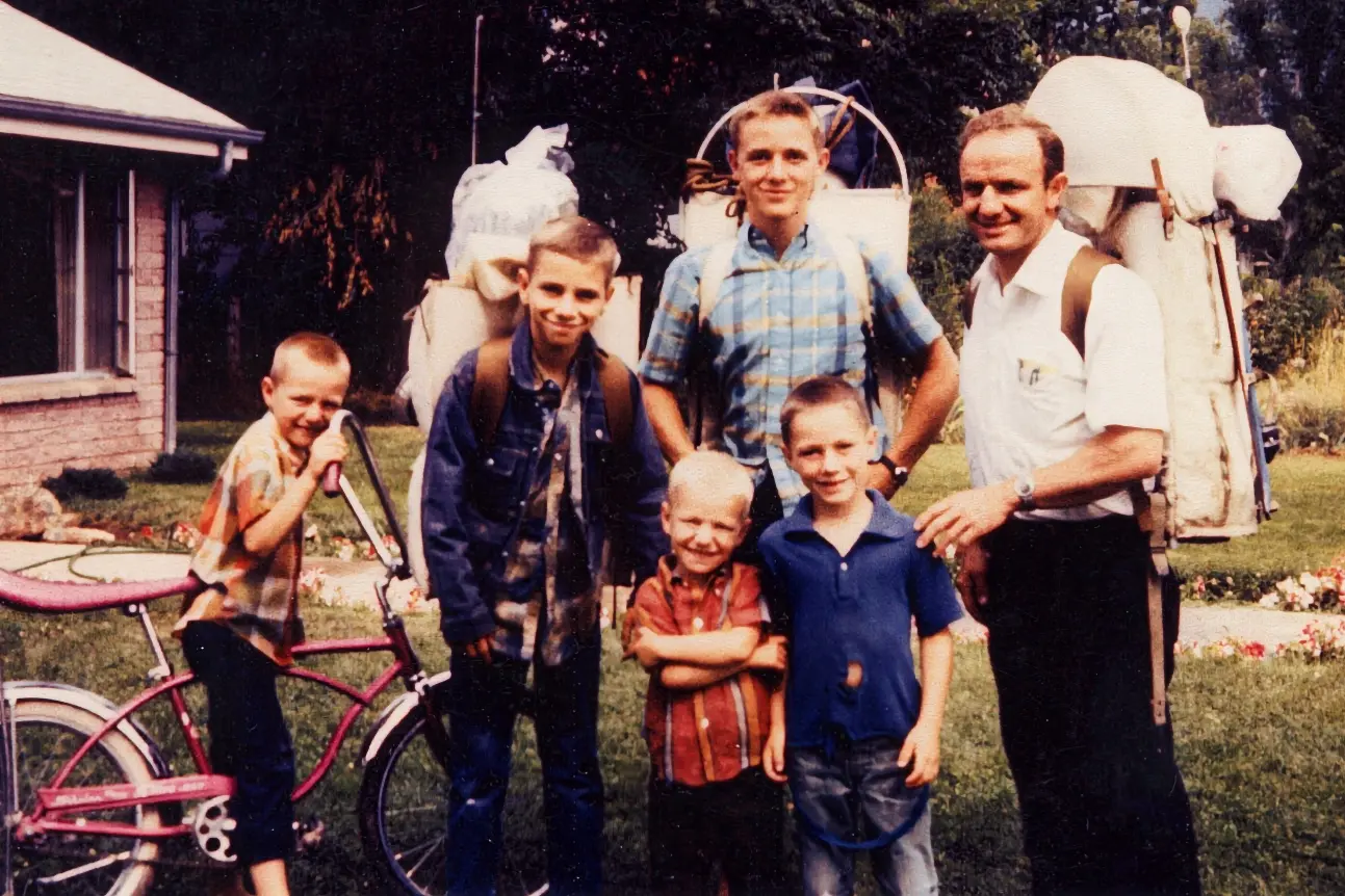 Wilson with Five of His Six Sons.