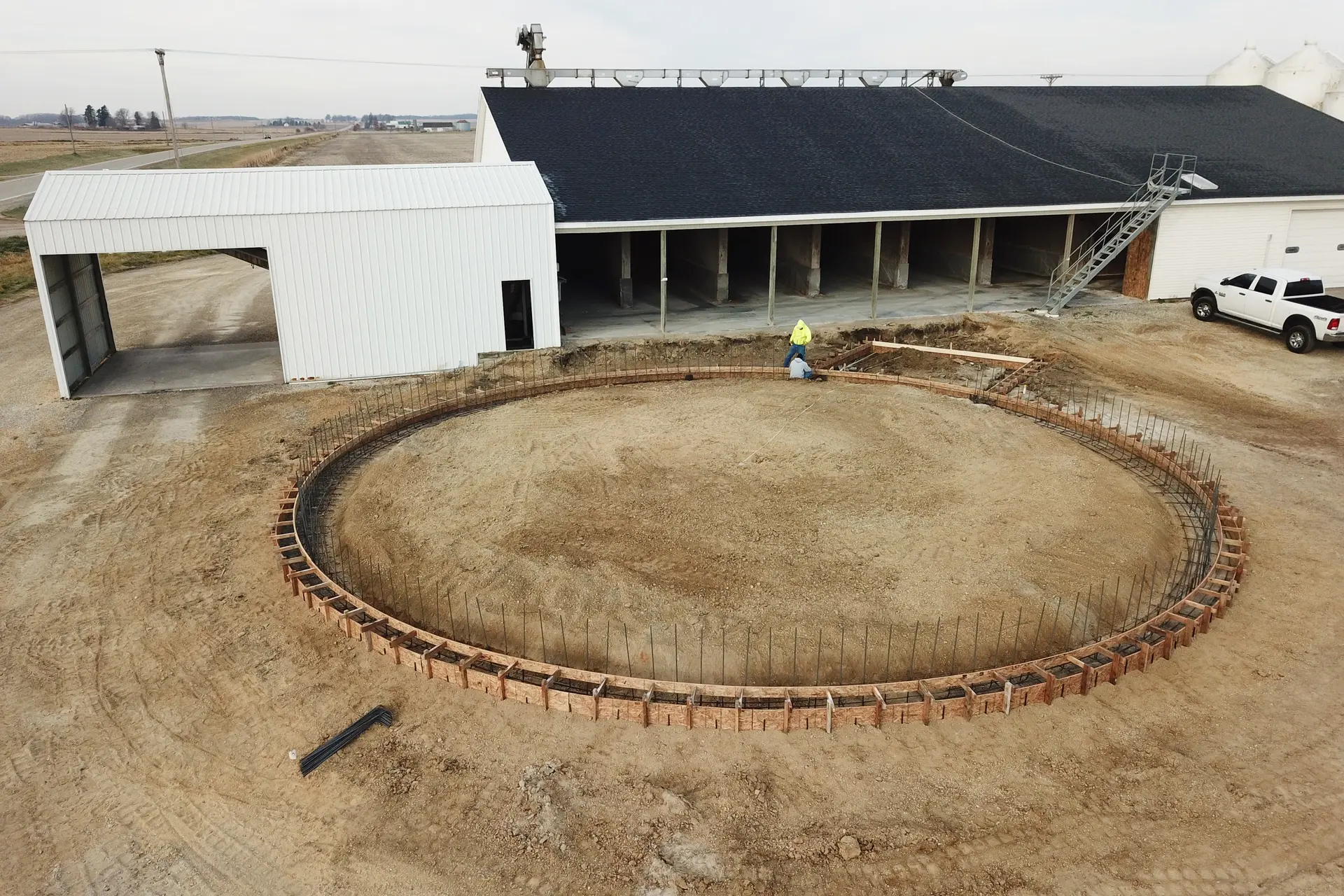 Drone Photo of Footings.