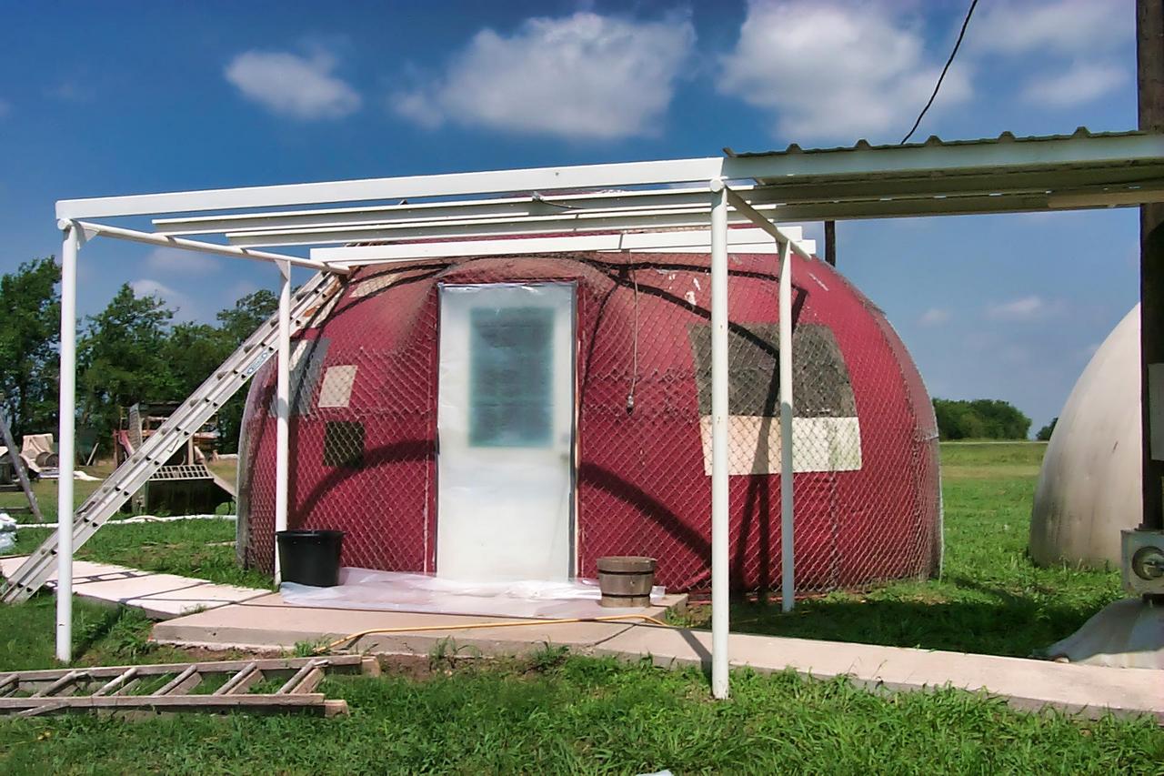 Cover Dome with Chain-Link Fencing.
