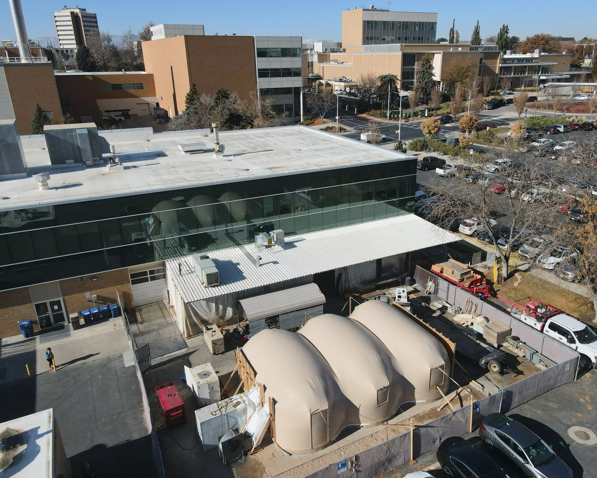 Inflated Triple Dome Airform.