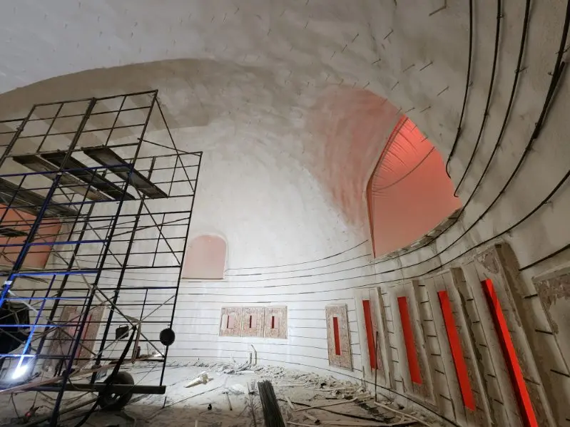 Wide View of Interior Construction.