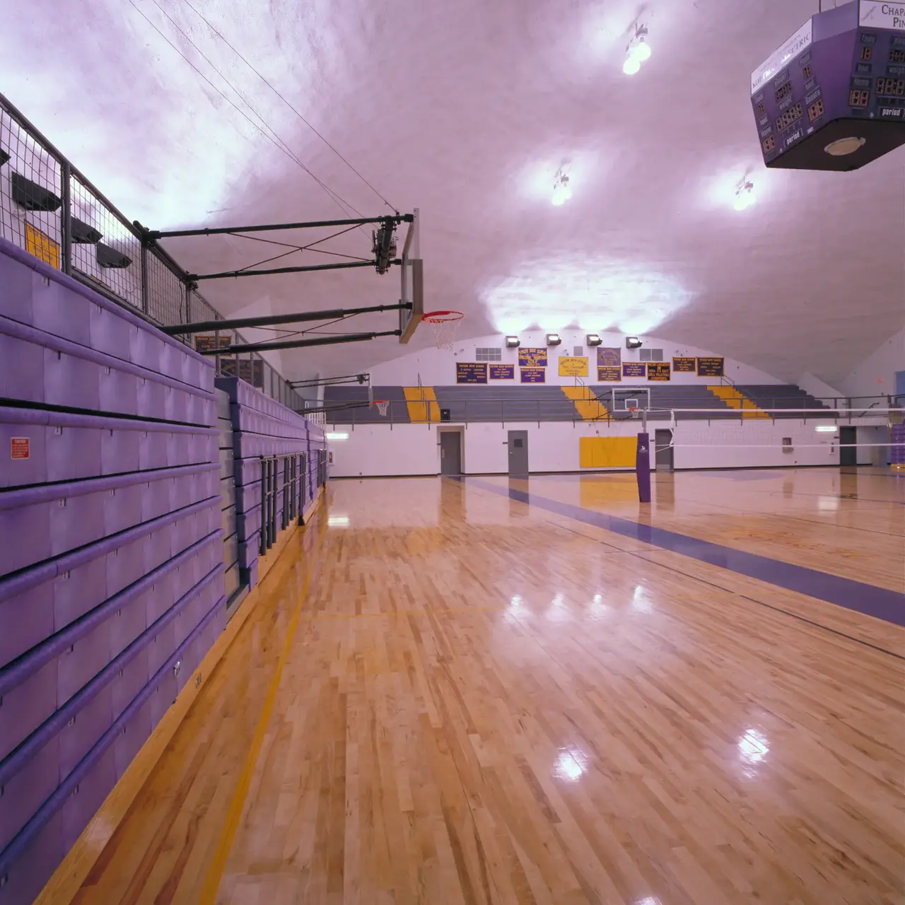 Retracted Bleachers.