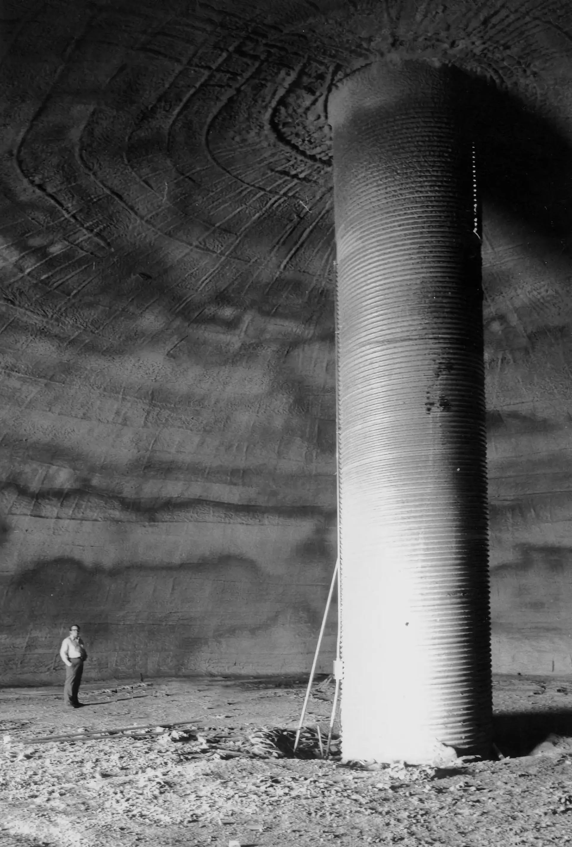 David B. South Inside His Invention.