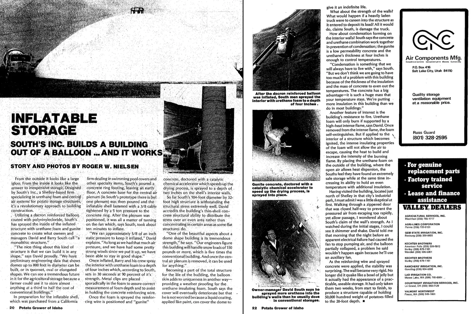 Potato Grower Feature Story on First Monolithic Dome.