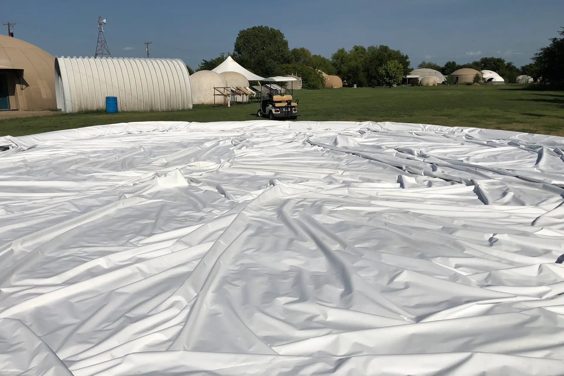 Airform with Perimeter Water Ring Ready to Inflate Airform with Perimeter Water Ring Ready to Inflate.