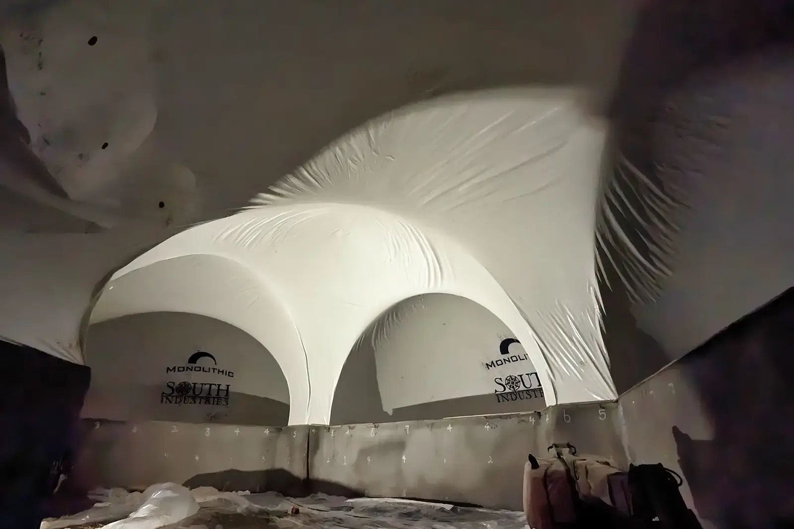 Interior Image of Arches in Airform with Logos Interior Image of Arches in Airform with Logos.